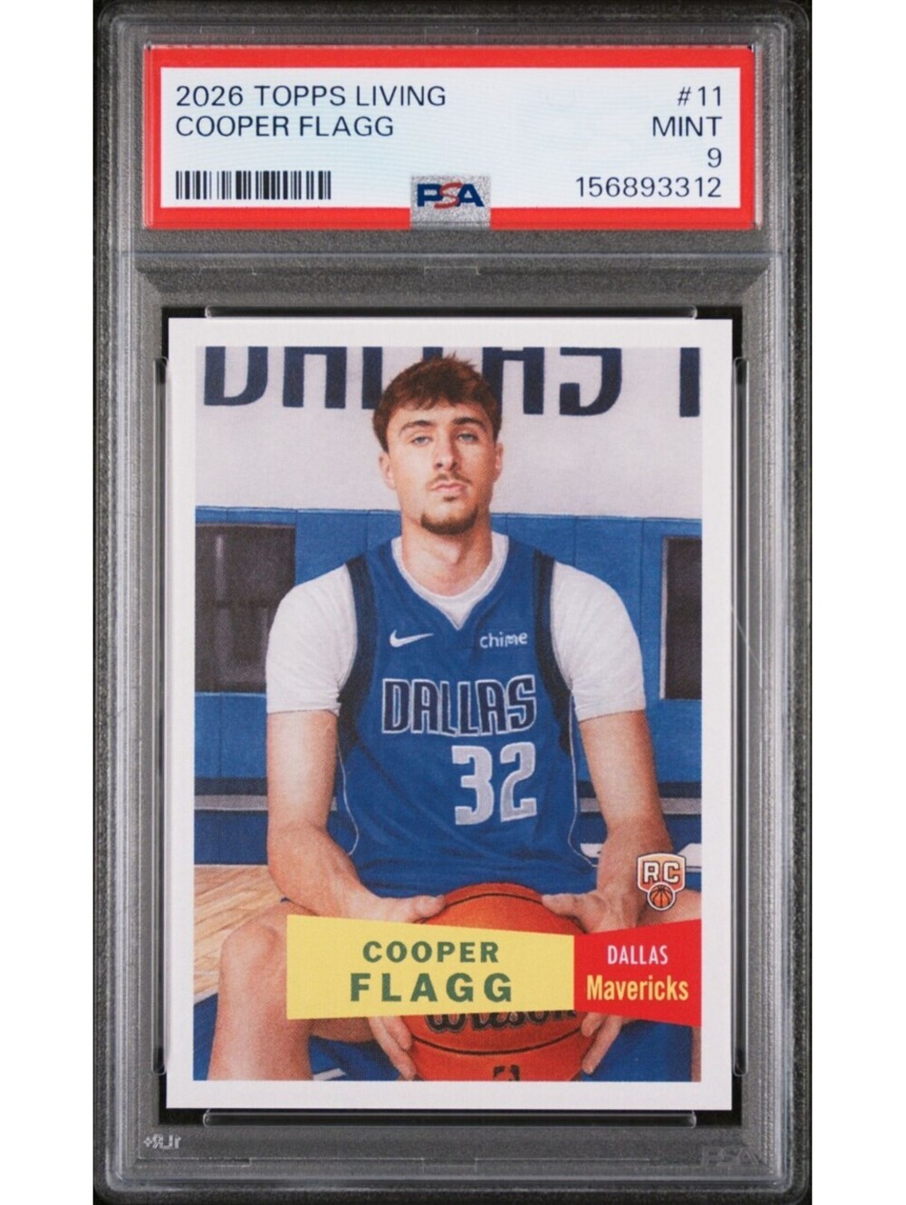 2026 Topps Living Set #11 Cooper Flagg Dallas Marvericks Rookie card (RC) PSA 9